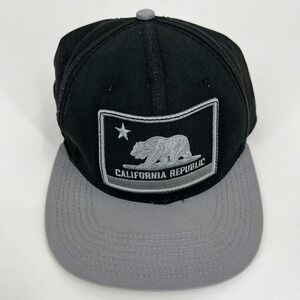 Official Crown of Laurel California Republic Snapback Hat Black Gray Mens Cap